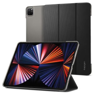 Apple iPad Pro 12.9 (2021) / iPad Pro 12.9 (2022), mappa tok, Smart Case, Spigen Liquid Air Folio, fekete