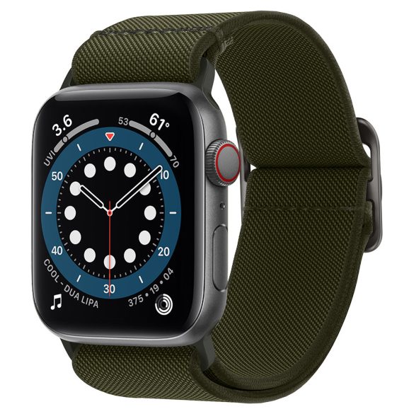 Apple Watch 1-6, SE (42 / 44 mm), szövet pótszíj, Spigen Lite Fit, zöld