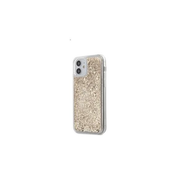 Guess 4G Liquid Glitter Apple iPhone 12 mini hátlap tok, arany