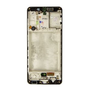 Samsung Galaxy A31 kompatibilis LCD modul kerettel, OEM jellegű, fekete