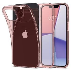 Apple iPhone 13, Szilikon tok, Spigen Crystal Flex, átlátszó/vörösarany