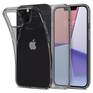 Apple iPhone 13, Szilikon tok, Spigen Crystal Flex, átlátszó/fekete