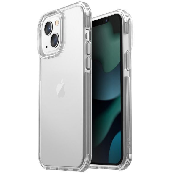 Apple iPhone 13, Szilikon keret + műanyag hátlap, közepesen ütésálló, légpárnás sarok, Uniq Combat, átlátszó