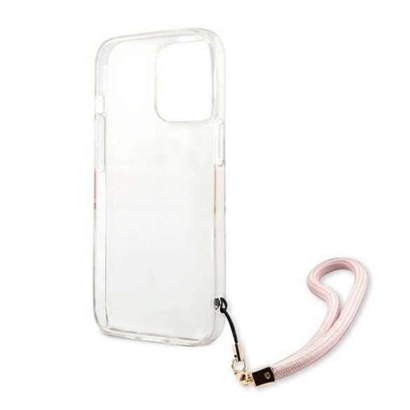 Guess TPU Marble Stripe Apple iPhone 13 Pro Max hátlap tok, rózsaszín