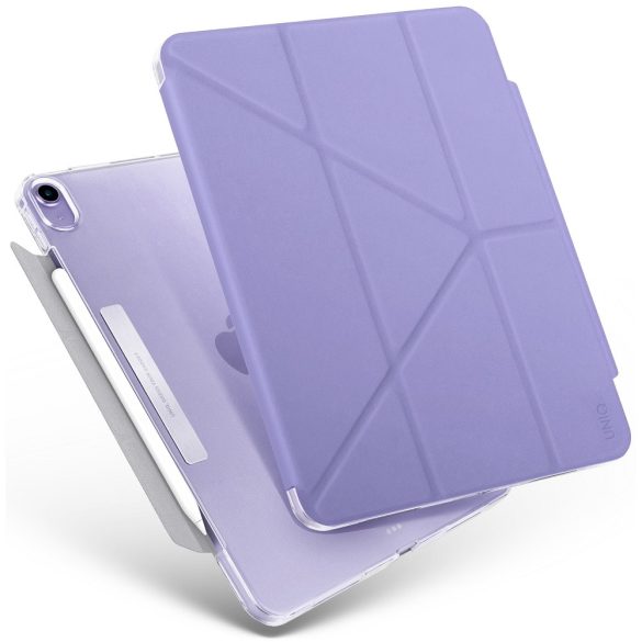 Apple iPad Mini (2021 / 2024) (8.3), mappa tok, Apple Pencil tartóval, mágneses záródás, Origami Smart Case, Uniq Camden, lila