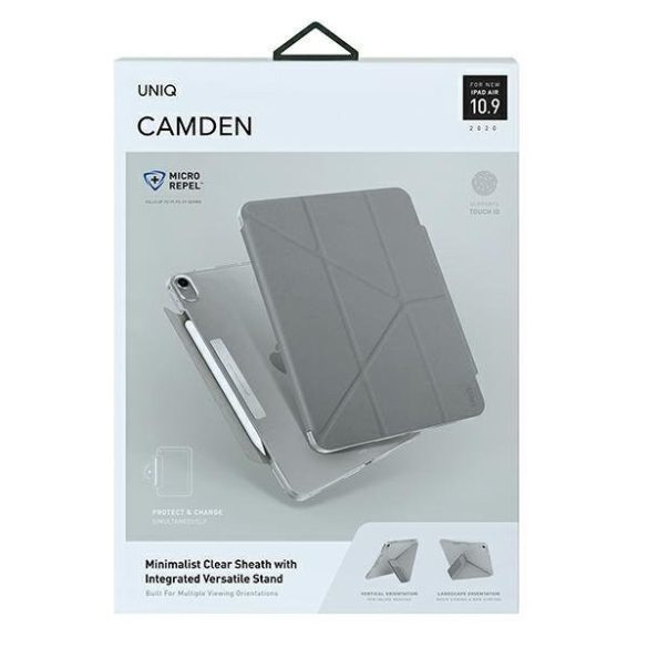 Apple iPad Mini (2021 / 2024) (8.3), mappa tok, Apple Pencil tartóval, mágneses záródás, Origami Smart Case, Uniq Camden, lila