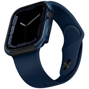 Apple Watch 1-6, SE (40 mm) / Watch 7-8 (41 mm), Fém védőkeret, alumínium, szíj nélkül, Uniq Valencia, kék