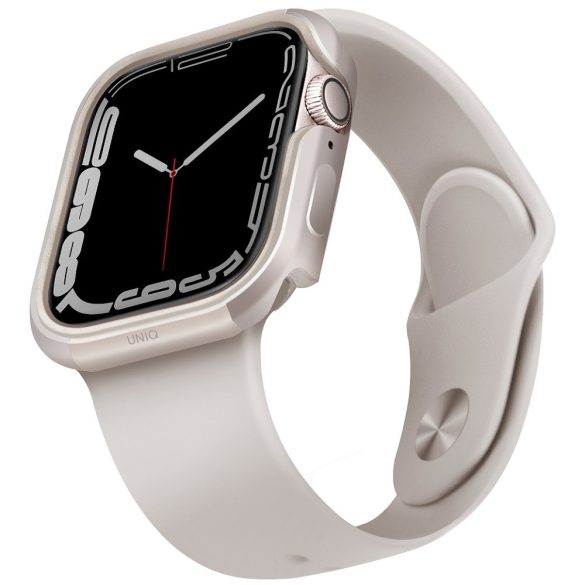 Apple Watch 1-6, SE (44 mm) / Watch 7-8 (45 mm), Fém védőkeret, alumínium, szíj nélkül, Uniq Valencia, csillagfény