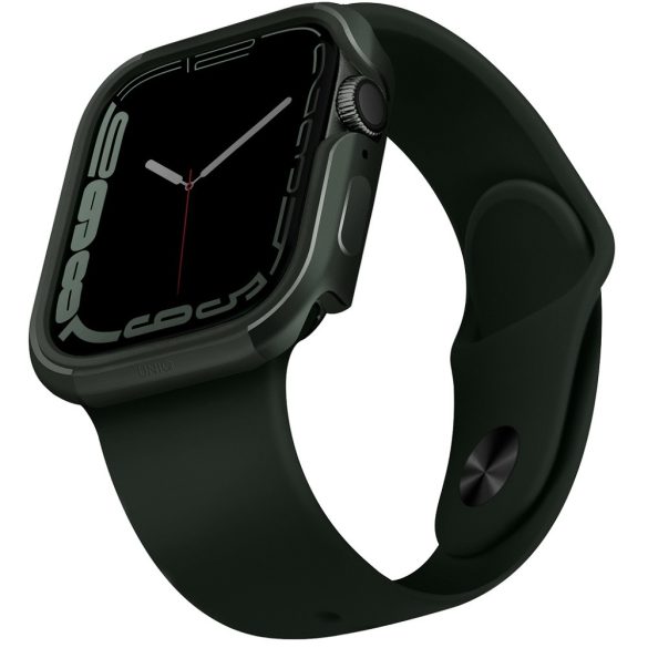 Apple Watch 1-6, SE (44 mm) / Watch 7-8 (45 mm), Fém védőkeret, alumínium, szíj nélkül, Uniq Valencia, zöld