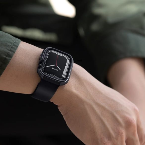 Apple Watch 1-6, SE (44 mm) / Watch 7-8 (45 mm), Fém védőkeret, alumínium, szíj nélkül, Uniq Valencia, zöld