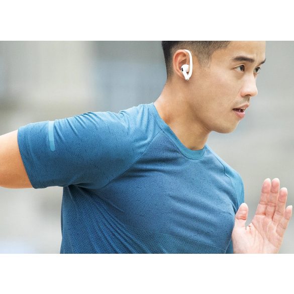 Bluetooth fülhallgató töltőtok tartó, szilikon + műanyag, vezeték nélküli töltés támogatás, karabiner, fülkampó, Apple AirPods 3 kompatibilis, Uniq Nexo, zöld