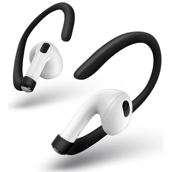 Bluetooth fülhallgató fülkampó, szilikon,  Apple AirPods és AirPod Pro kompatibilis, Uniq Loop Sports Dual Pack, fekete/fehér, 2 db / csomag