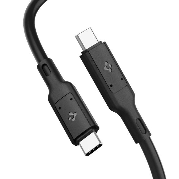 USB Type-C töltő- és adatkábel, USB Type-C, 80 cm, 5000 mA, gyorstöltés, USB40, 8K videó átvitel, Spigen ArcWire, PB2000, fekete