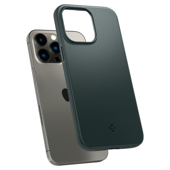 Apple iPhone 14 Pro Max, Műanyag hátlap védőtok, Spigen Thin Fit, sötétzöld