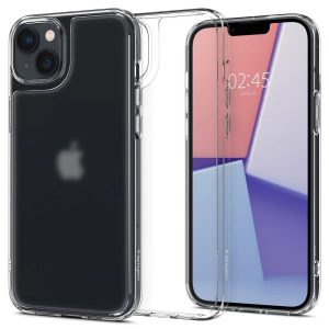 Apple iPhone 14 Plus, Műanyag védőkeret, edzett üveg hátlap, Spigen Quartz Hybrid Matte, áttetsző