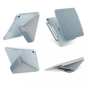 Apple iPad Air (2020 / 2022) / iPad Air 11 (2024), mappa tok, Apple Pencil tartóval, mágneses záródás, Origami Smart Case, Uniq Camden, kék