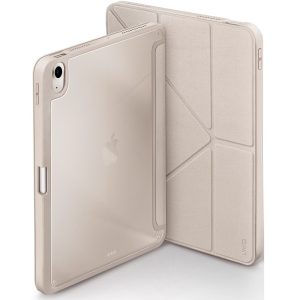 Apple iPad Air (2020 / 2022) / iPad Air 11 (2024), mappa tok, közepesen ütésálló, Apple Pencil tartóval, Antibakteriális védelemmel, Origami Smart Case, Uniq Moven, átlátszó/bézs