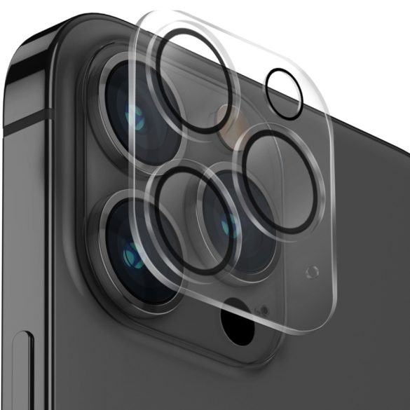 Apple iPhone 14 Pro / 14 Pro Max, Kamera lencsevédő fólia, ütésálló fólia, Tempered Glass (edzett üveg), Uniq Optix, Clear