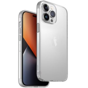 Apple iPhone 14 Pro Max, Szilikon tok, közepesen ütésálló, légpárnás keret, Uniq Hybrid Air Fender, átlátszó