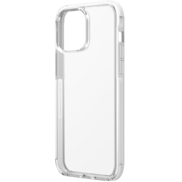 Apple iPhone 14 Pro Max, Szilikon keret + műanyag hátlap, közepesen ütésálló, légpárnás sarok, Uniq Combat, átlátszó/fehér