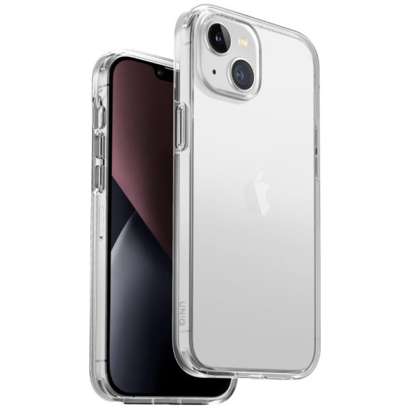 Apple iPhone 14, Műanyag hátlap védőtok, szilikon belső, közepesen ütésálló, Uniq Clarion, átlátszó