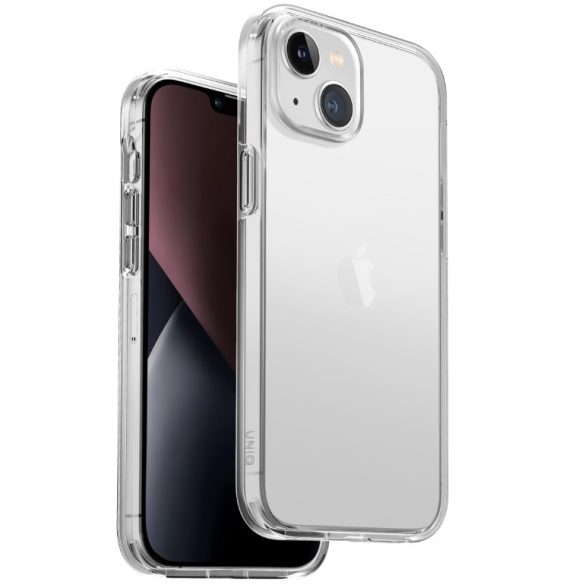 Apple iPhone 14 Plus, Műanyag hátlap védőtok, szilikon belső, közepesen ütésálló, Uniq Clarion, átlátszó