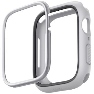 Apple Watch 1-6, SE (40 mm) / Watch 7-8 (41 mm), Műanyag + szilikon védőkeret, szíj nélkül, közepesen ütésálló, 2 db cserélhető kerettel, Uniq Moduo, szürke