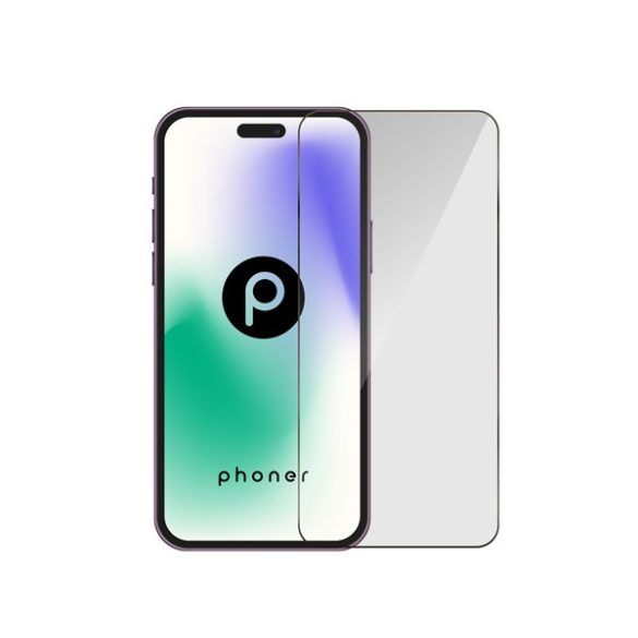 Phoner Master Clear Apple iPhone 12 /12 Pro Tempered Glass kijelzővédő fólia felhelyező kerettel