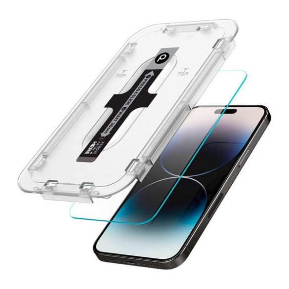 Phoner Master Clear Apple iPhone 13/13 Pro/14 Tempered Glass kijelzővédő fólia felhelyező kerettel