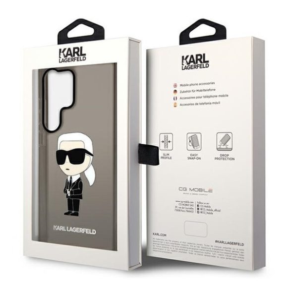 Karl Lagerfeld Ikonik Samsung Galaxy S23 Ultra, szilikon tok, fekete