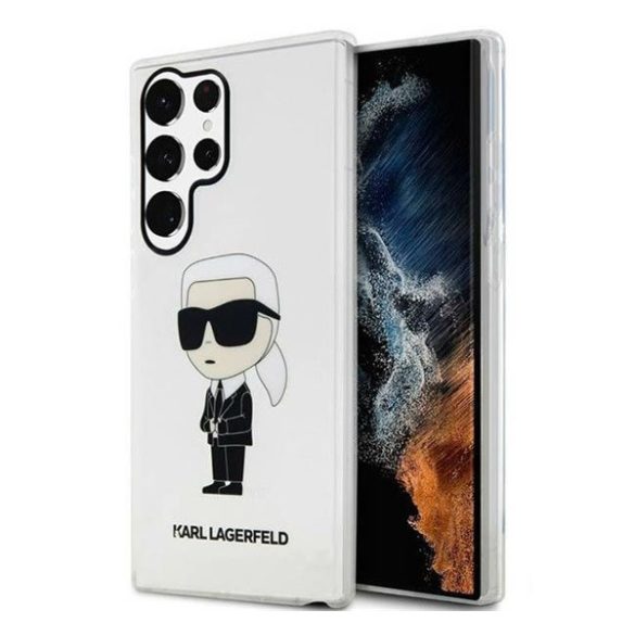 Karl Lagerfeld Ikonik Samsung Galaxy S23 Ultra, szilikon tok, átlátszó