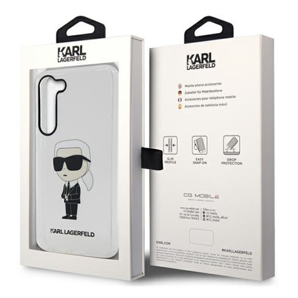 Karl Lagerfeld Ikonik Samsung Galaxy S23 szilikon tok, átlátszó