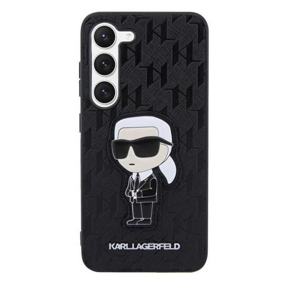 Karl Lagerfeld Saffiano Monogram Ikonik Samsung Galaxy S23 szilikon tok, fekete