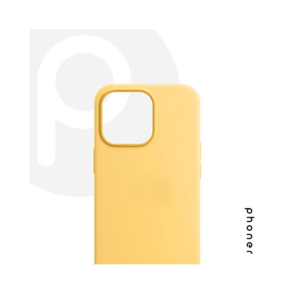 Phoner Apple iPhone 12 Pro Max szilikon tok, sárga