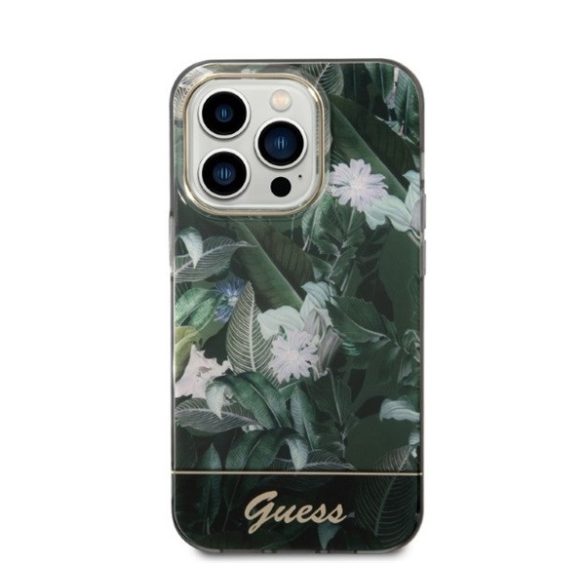 GuessJungle Collection Apple iPhone 14 Pro Max hátlap tok, zöld