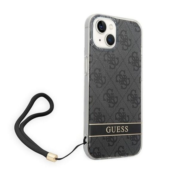 Guess 4G Print Strap Apple iPhone 14 Plus hátlap tok, fekete