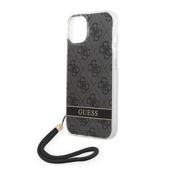 Guess 4G Print Strap Apple iPhone 14 Plus hátlap tok, fekete