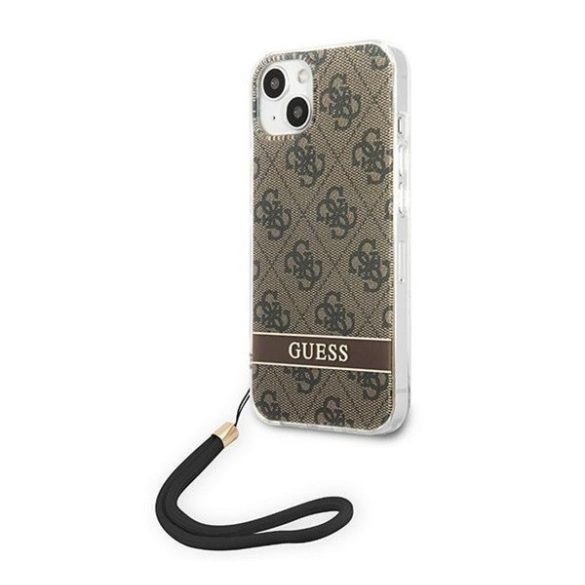 Guess 4G Print Strap Apple iPhone 14 Plus hátlap tok, barna