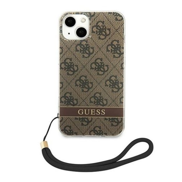 Guess 4G Print Strap Apple iPhone 14 Plus hátlap tok, barna