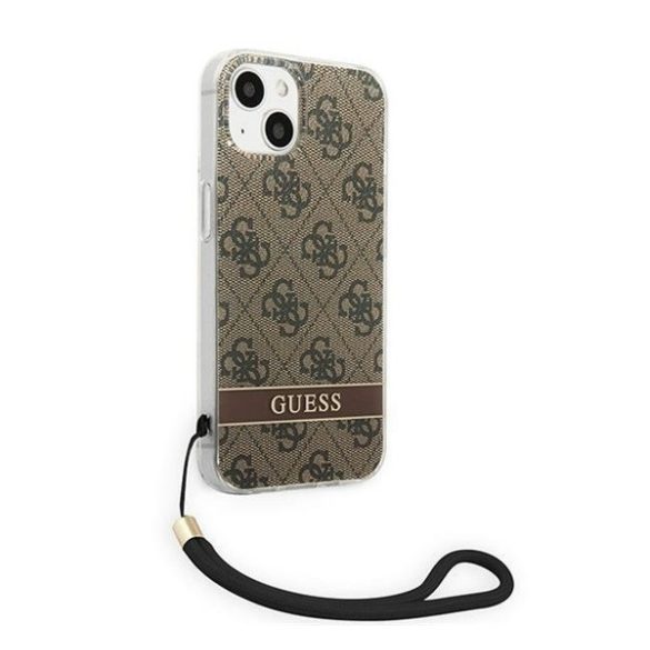 Guess 4G Print Strap Apple iPhone 14 Plus hátlap tok, barna