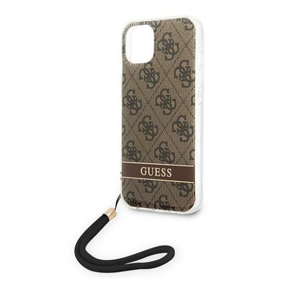 Guess 4G Print Strap Apple iPhone 14 Plus hátlap tok, barna