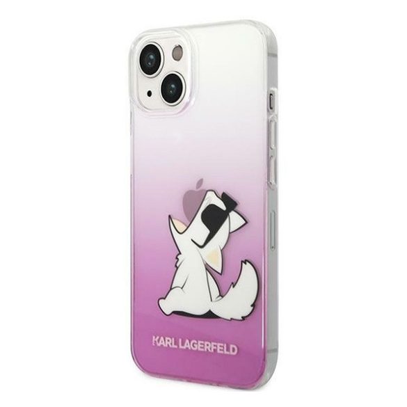 Karl Lagerfeld Choupette Fun Apple iPhone 14 Plus hátlap tok, rózsaszín