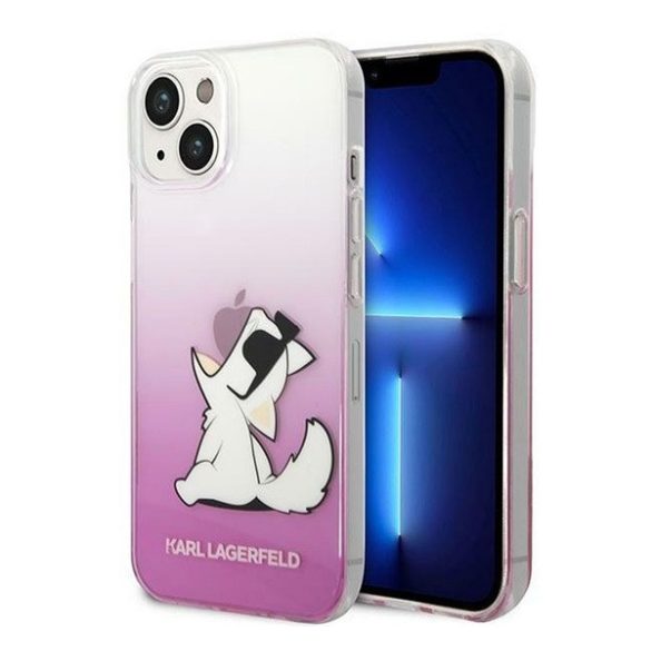 Karl Lagerfeld Choupette Fun Apple iPhone 14 Plus hátlap tok, rózsaszín