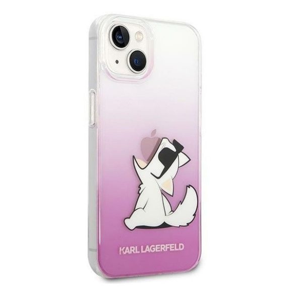 Karl Lagerfeld Choupette Fun Apple iPhone 14 Plus hátlap tok, rózsaszín