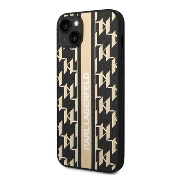 Karl Lagerfeld Monogram Stripe Apple iPhone 14 Plus hátlap tok, barna