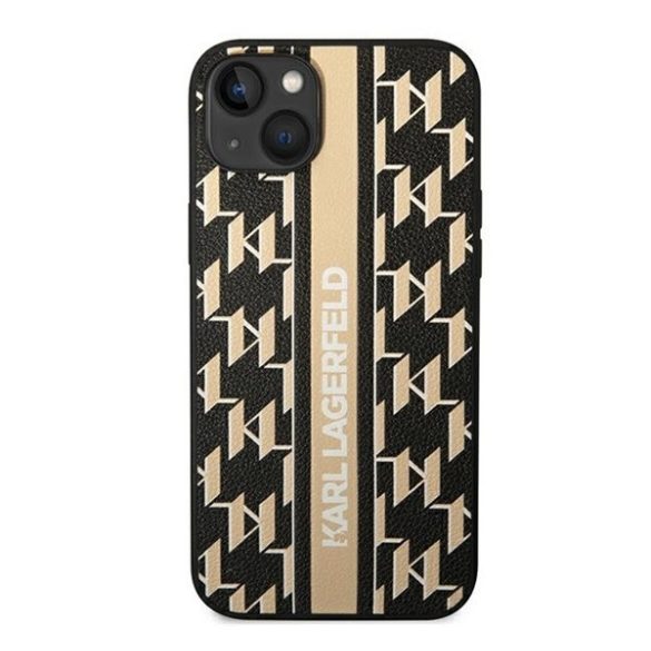 Karl Lagerfeld Monogram Stripe Apple iPhone 14 Plus hátlap tok, barna