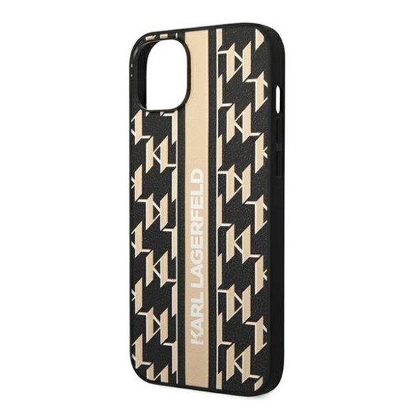 Karl Lagerfeld Monogram Stripe Apple iPhone 14 Plus hátlap tok, barna