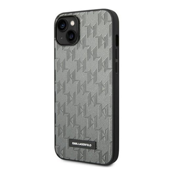 Karl Lagerfeld Saffiano Mono Metal Apple iPhone 14 Plus hátlap tok, szürke