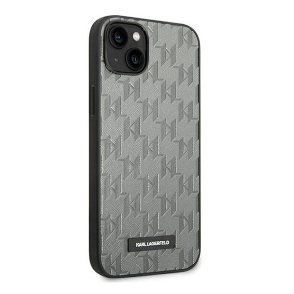 Karl Lagerfeld Saffiano Mono Metal Apple iPhone 14 Plus hátlap tok, szürke