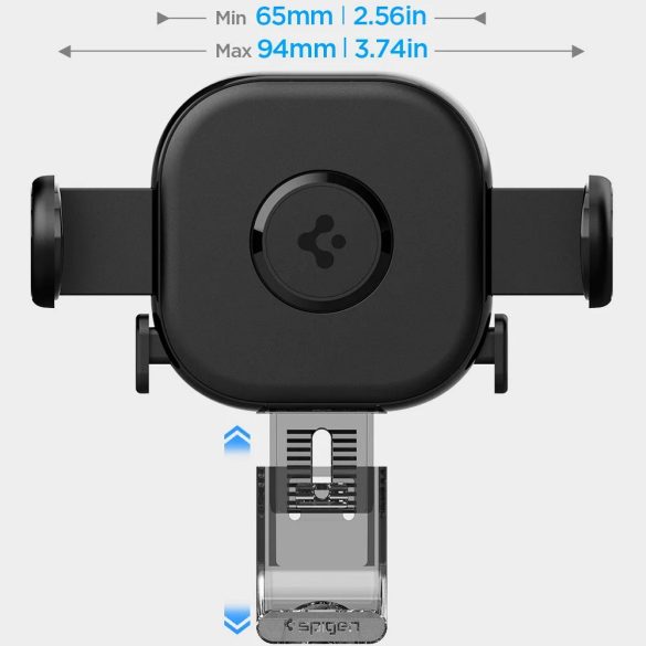 Autós tartó, Univerzális, szellőzőre rögzíthető, 4 - 7" készülékig, 360°-ban forgatható, Spigen OneTap UTS12, fekete